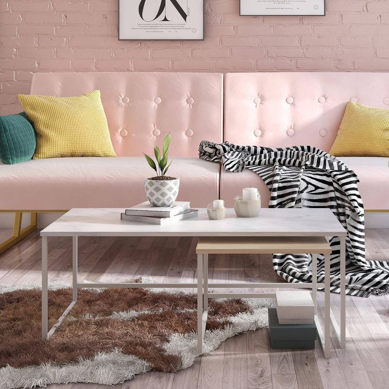 Scarlett Nesting Coffee and End Tables White - CosmoLiving by Cosmopolitan