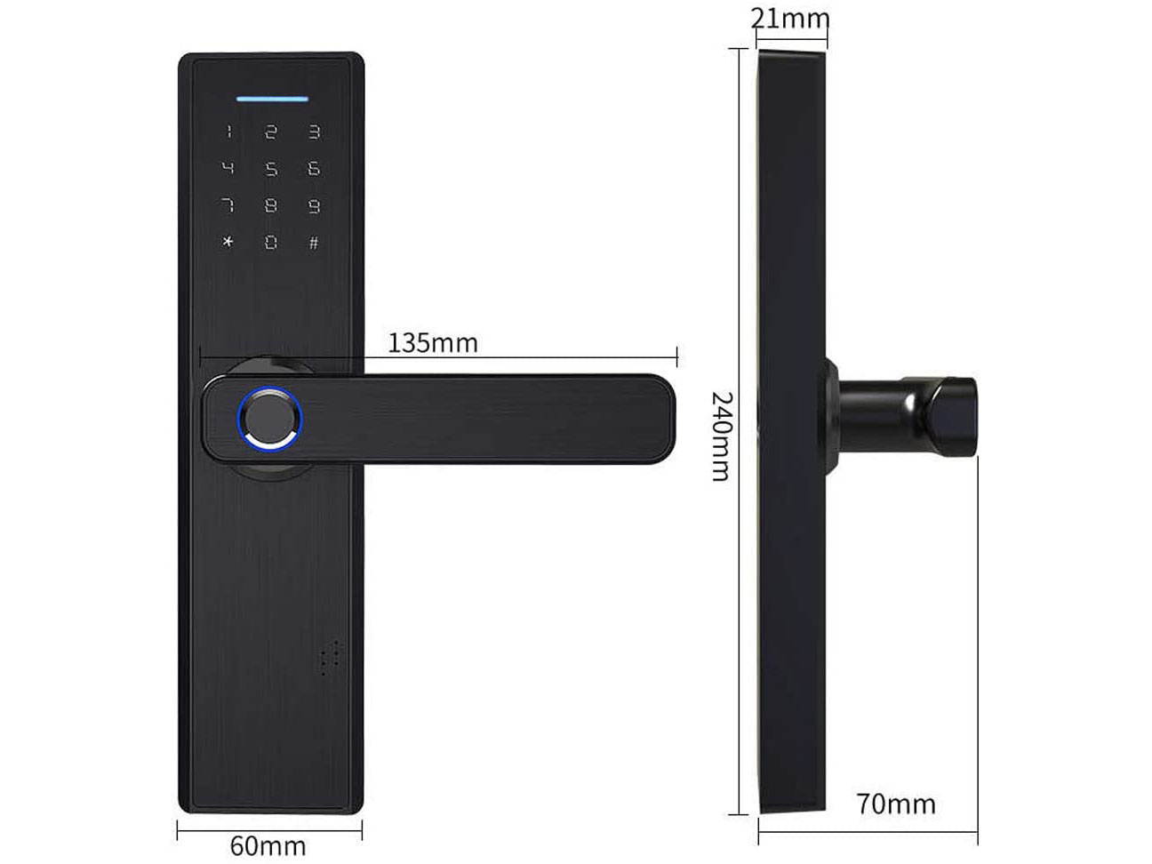 SLGOL Smart Door Lock with Fingerprint Door Lock,Applicable to both Left and Right|&laquo;Single Latch&raquo;Digital Keypad with Handle, Passcode Door Lock,Smart Deadbolt Mortise Lock,Free 2 ID Cards