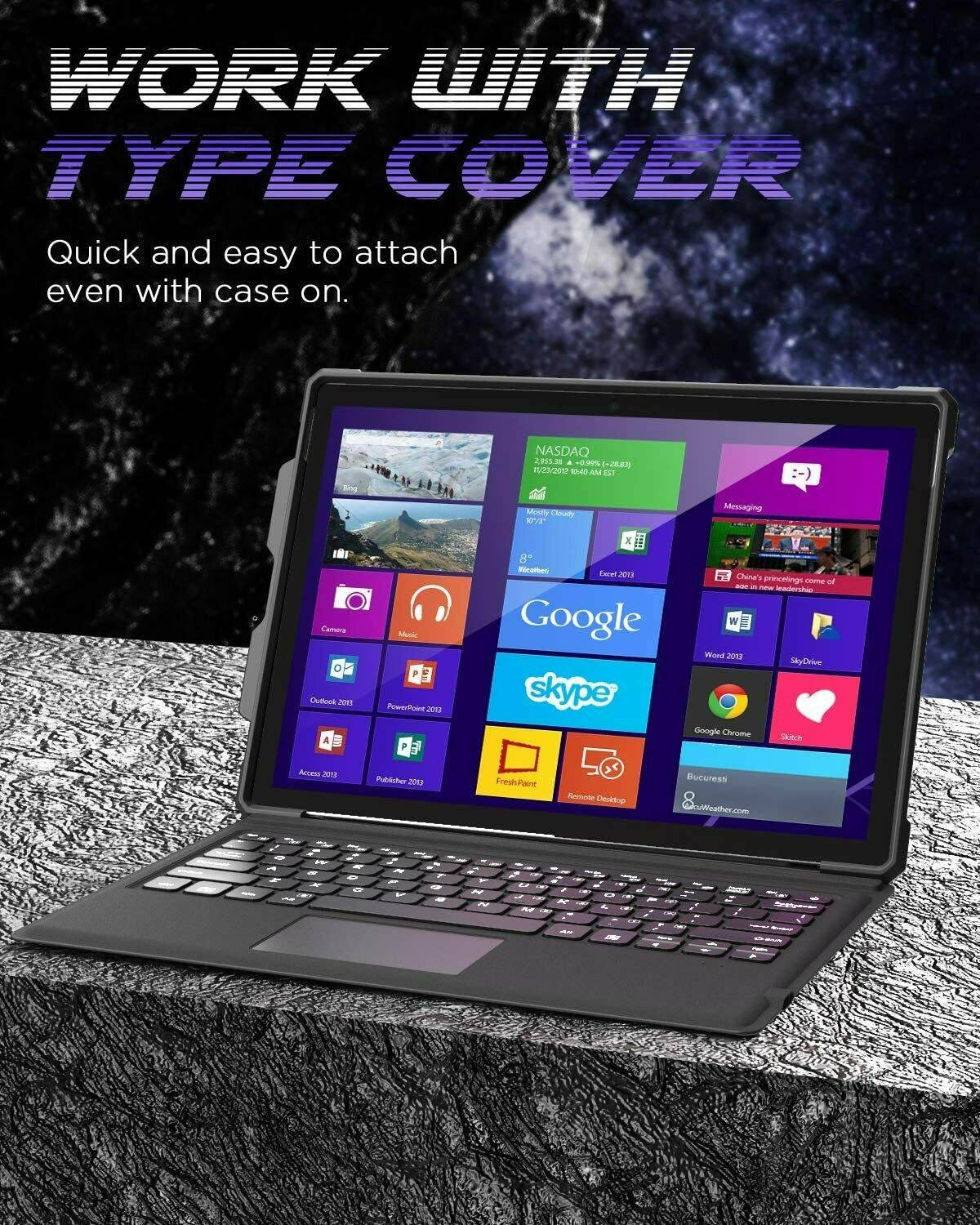 MoKo For Surface Pro 7/6/5/4/Pro LTE Rugged Case Cover + Kickstand + Pen Holder