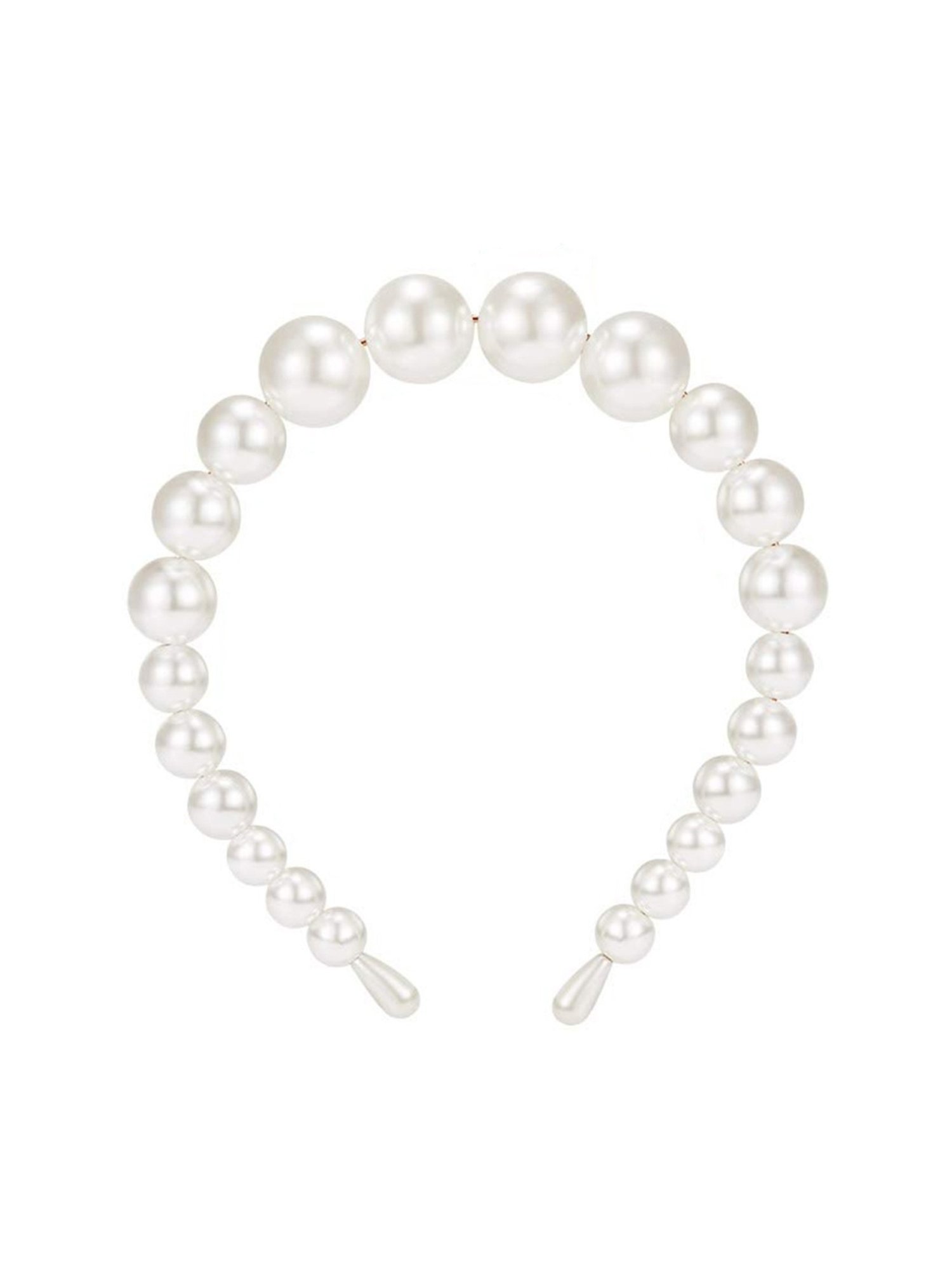 OOMPH White Pearls Wedding Hair Band
