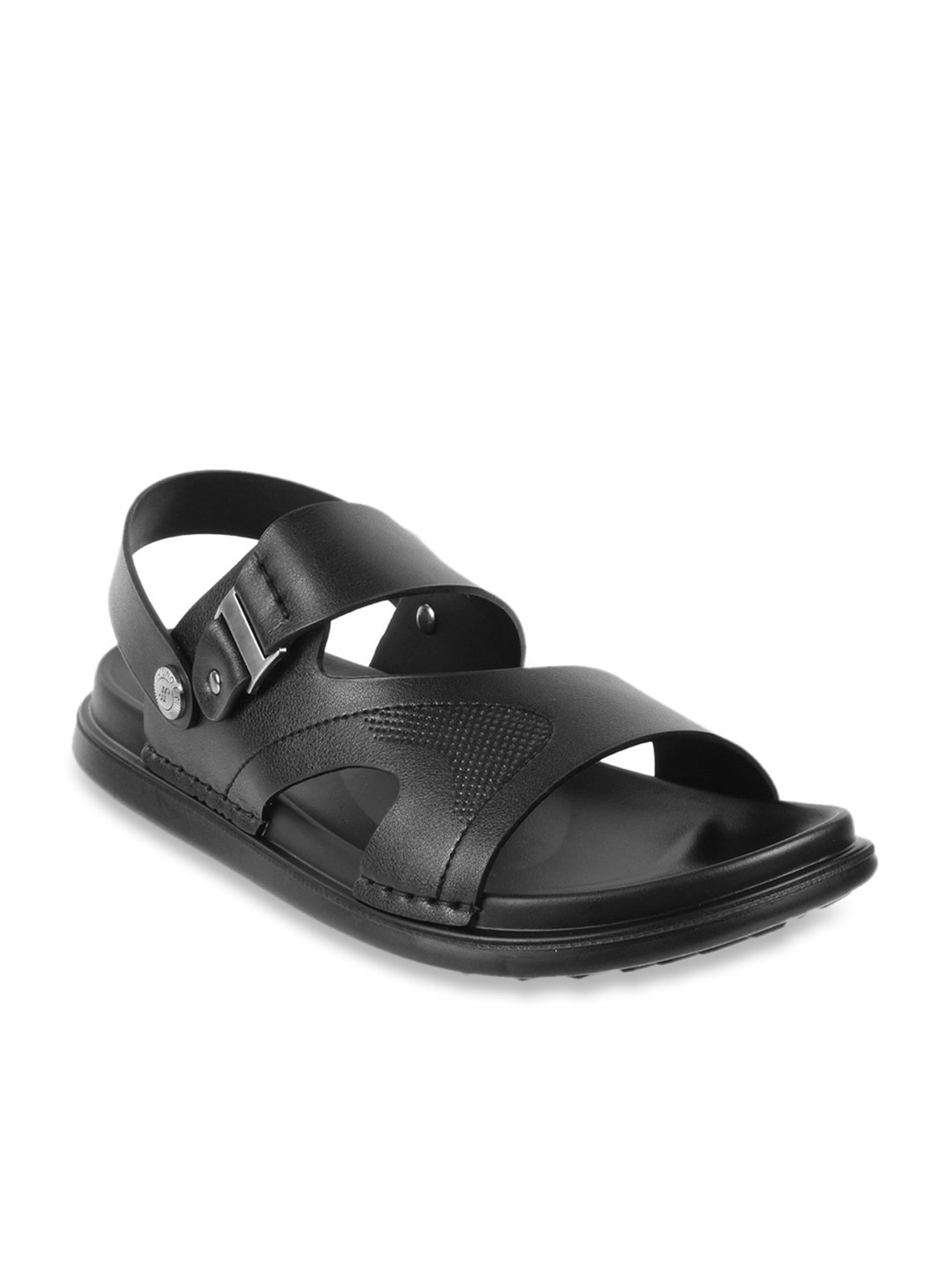 J. Fontini by Mochi Men's Black Sling Back Sandals