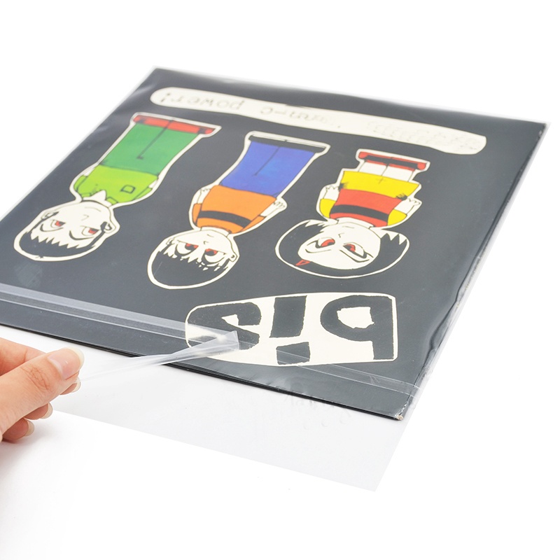 10 Inch Black Gel Recording Protective Sleeve Self-adhesive Bag Protective Bag CD Storage Bag Transparent 10 Wire