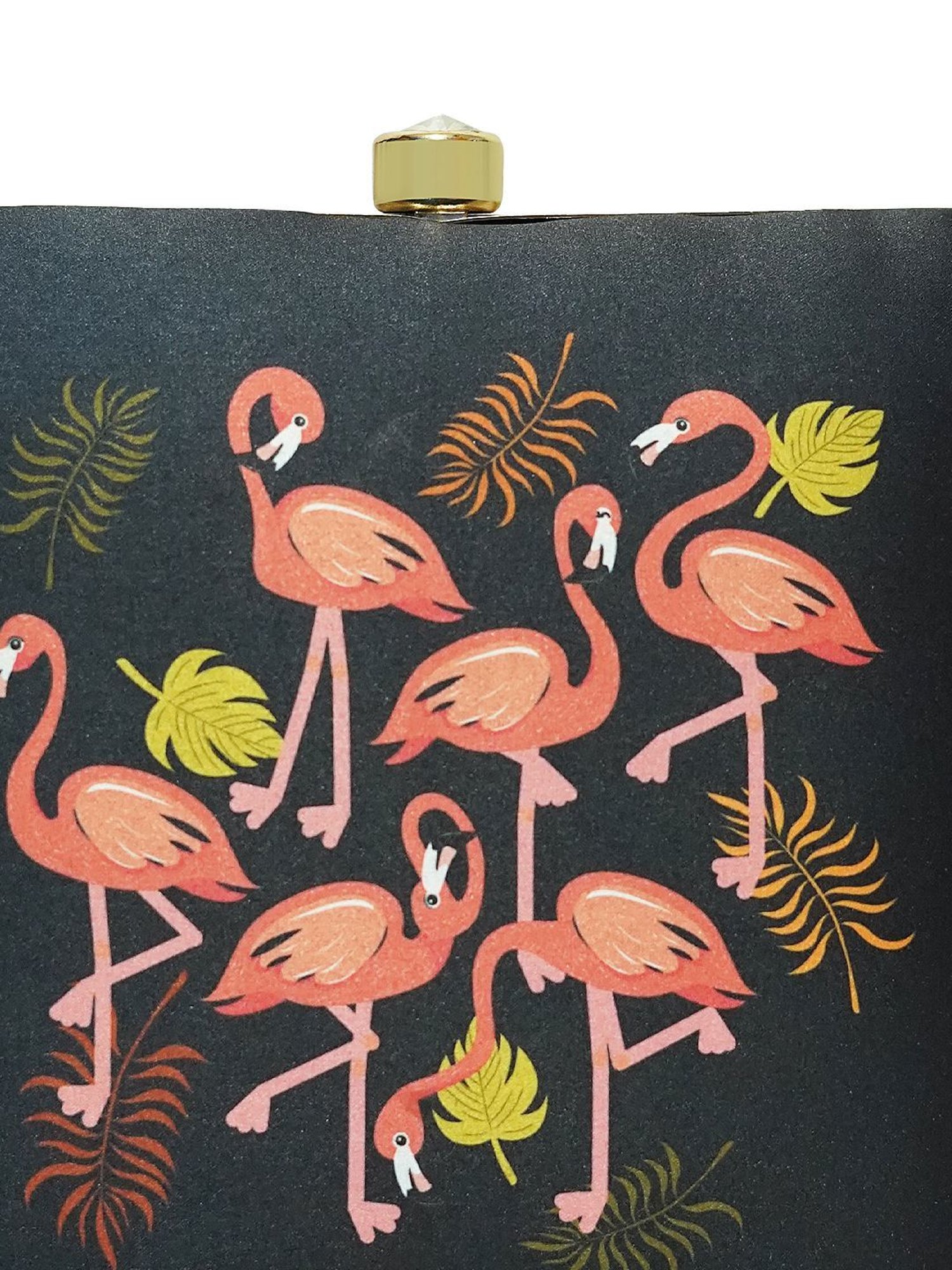 Horra Black Embellished Clutch