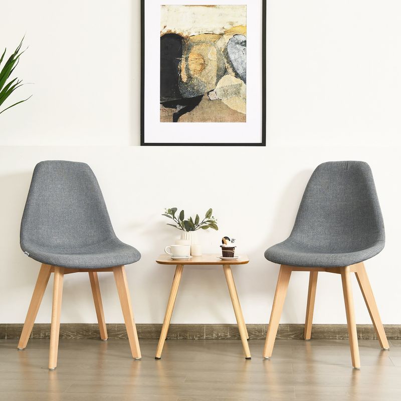 Agi Mid-Century Dining Chair in Walnut Wood and Beige Fabric - Armen Living
