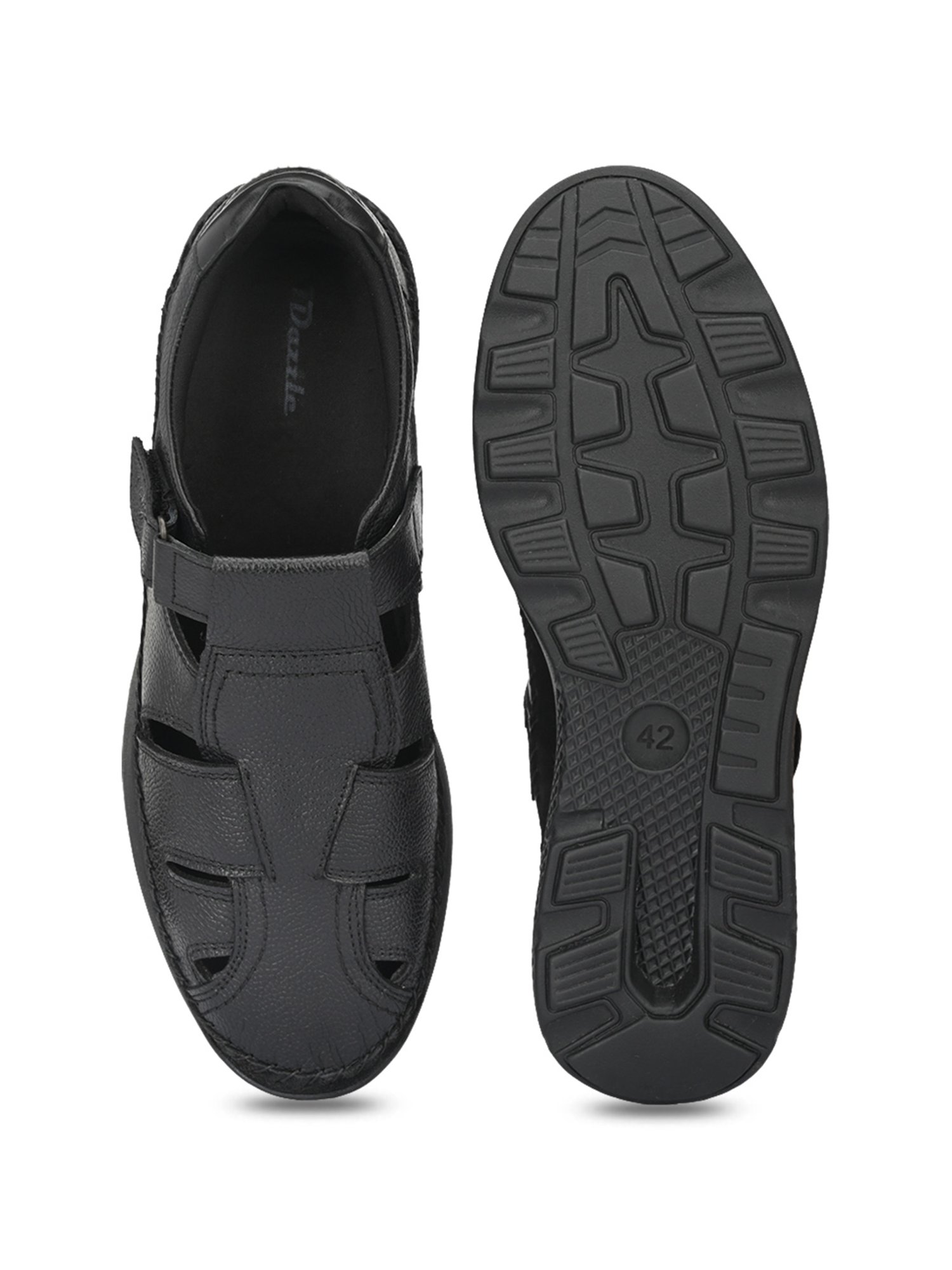 Delize Men's Black Fisherman Sandals