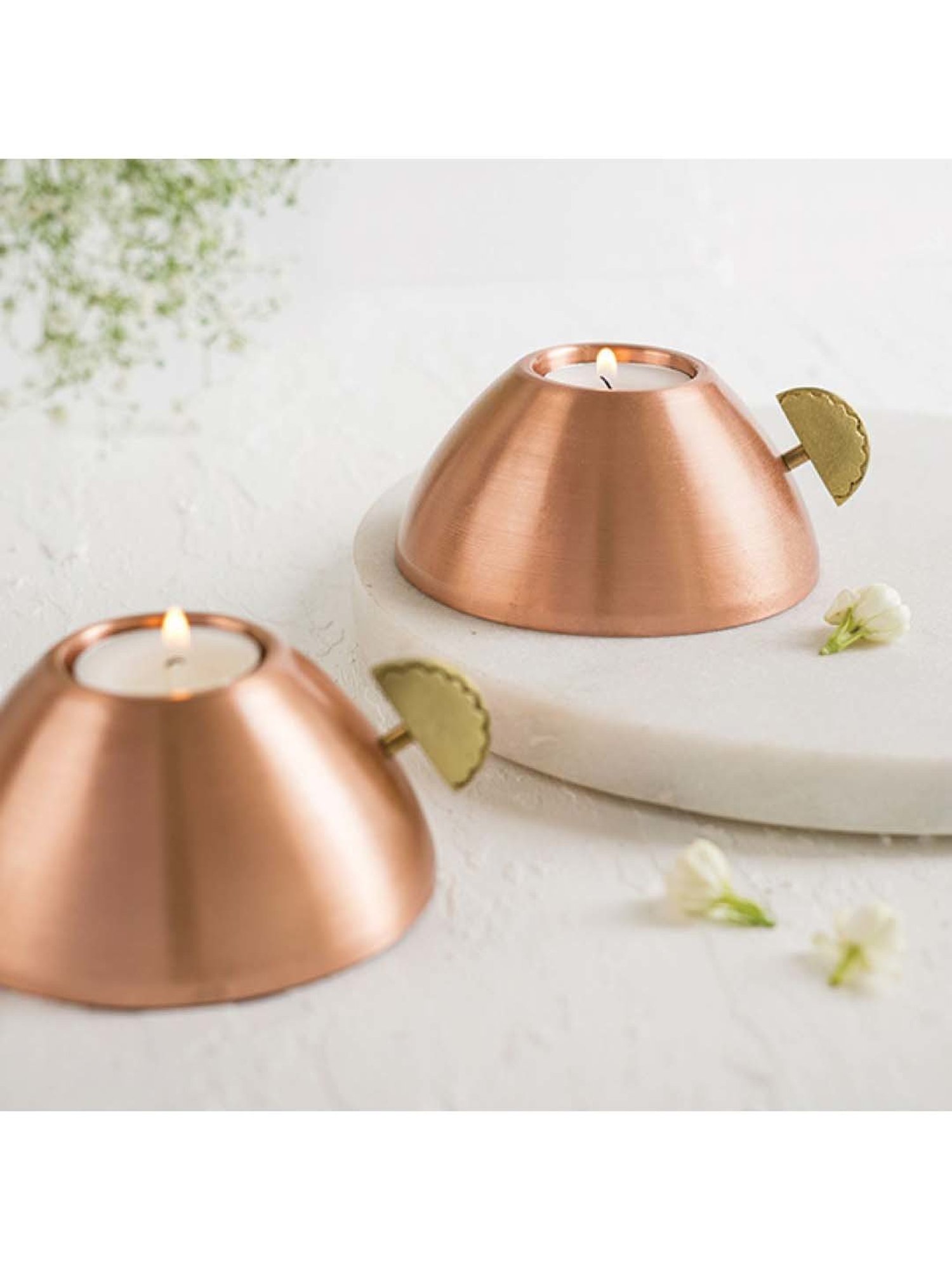 COPPRE karanji Brown Copper Diwali Tealight