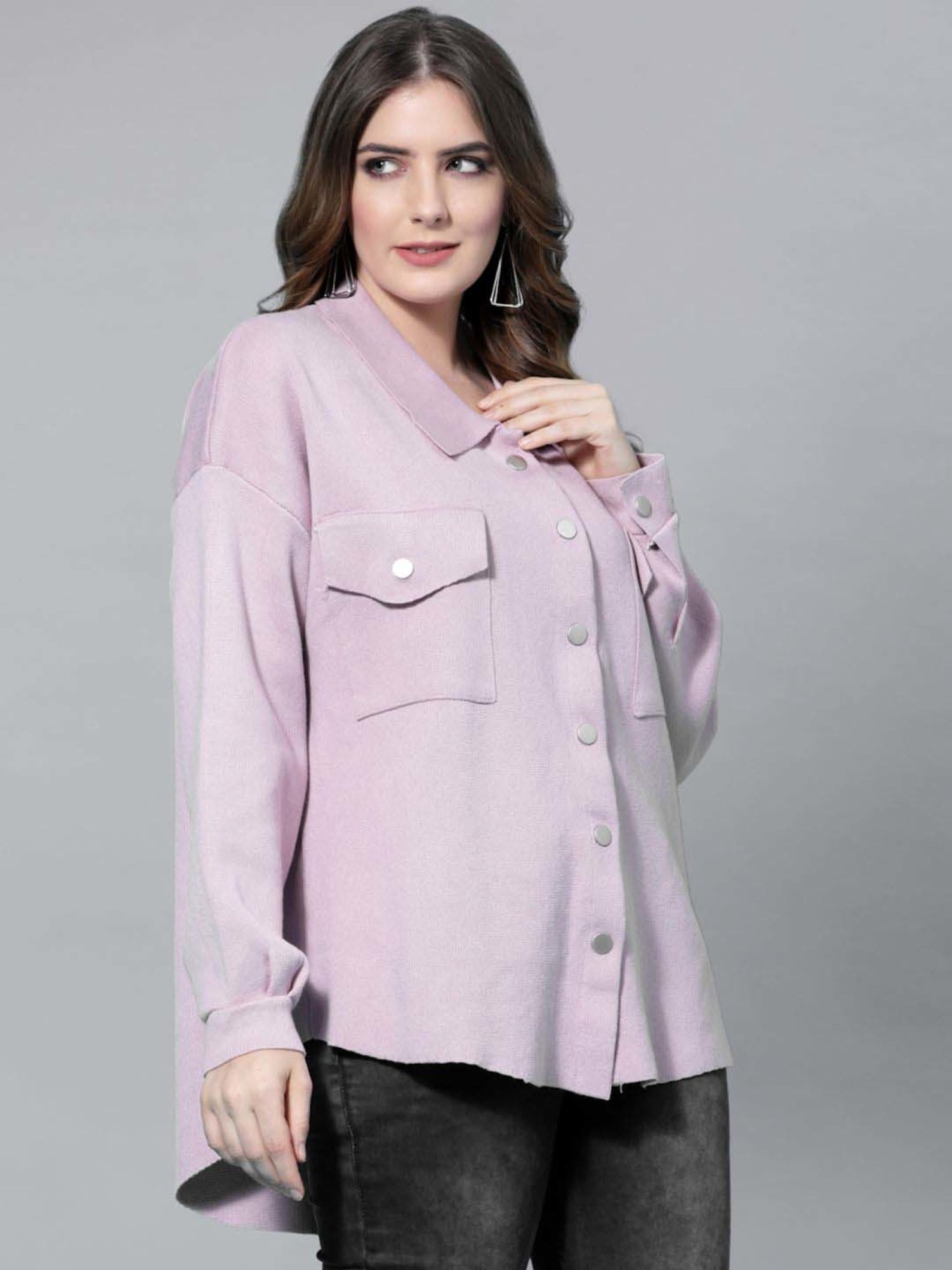 Mafadeny Lilac Plain Shirt