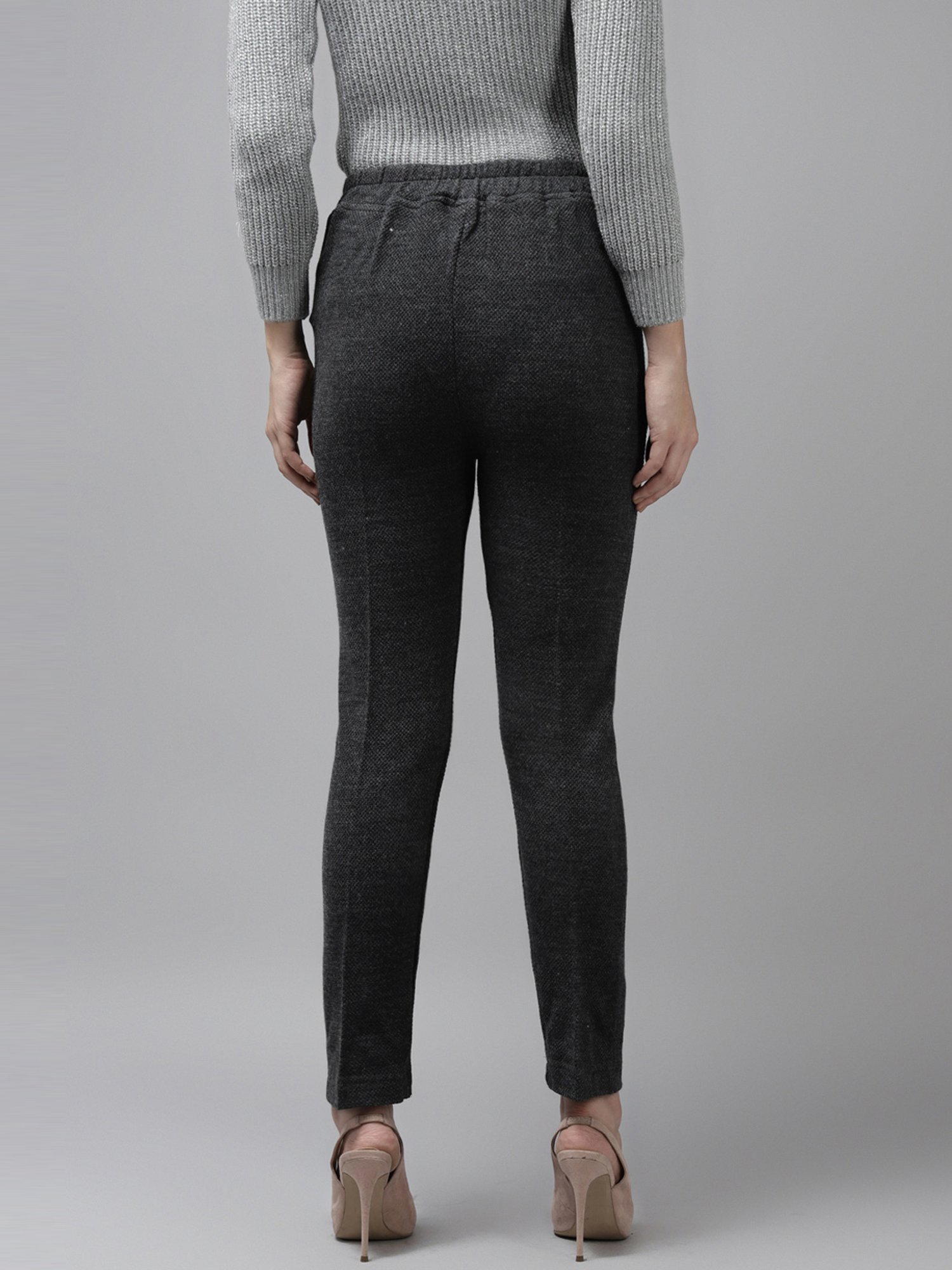 Cayman Grey Mid Rise Trousers