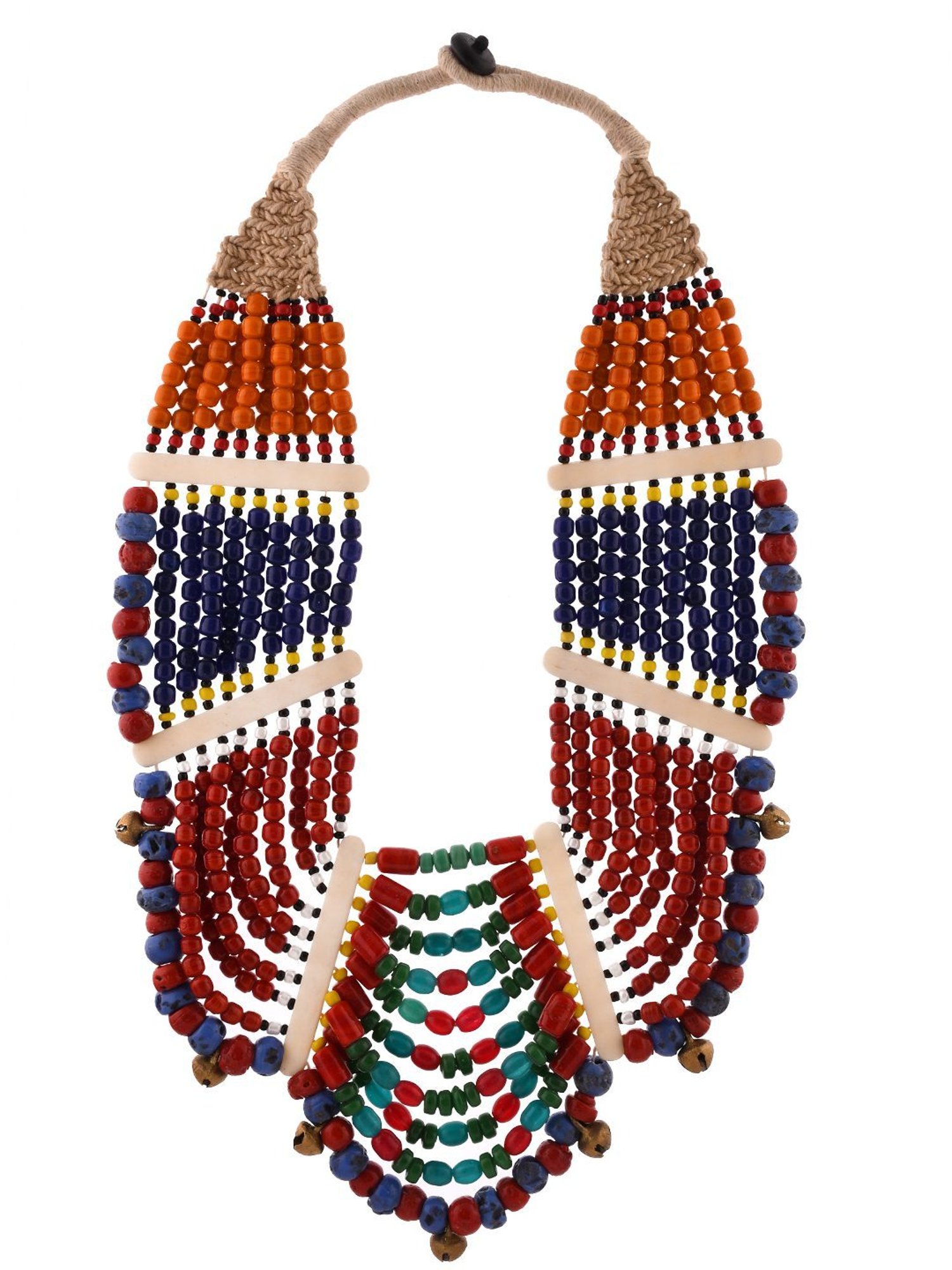 Imli Street Multicolor Vintage Naga Beaded Tribal Necklace