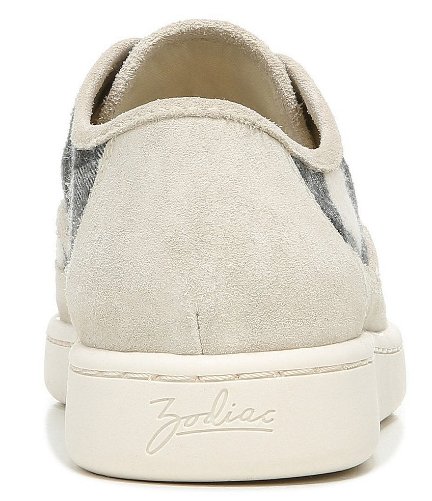 Zodiac Cheezburger Plaid Fabric Lace-Up Sneakers