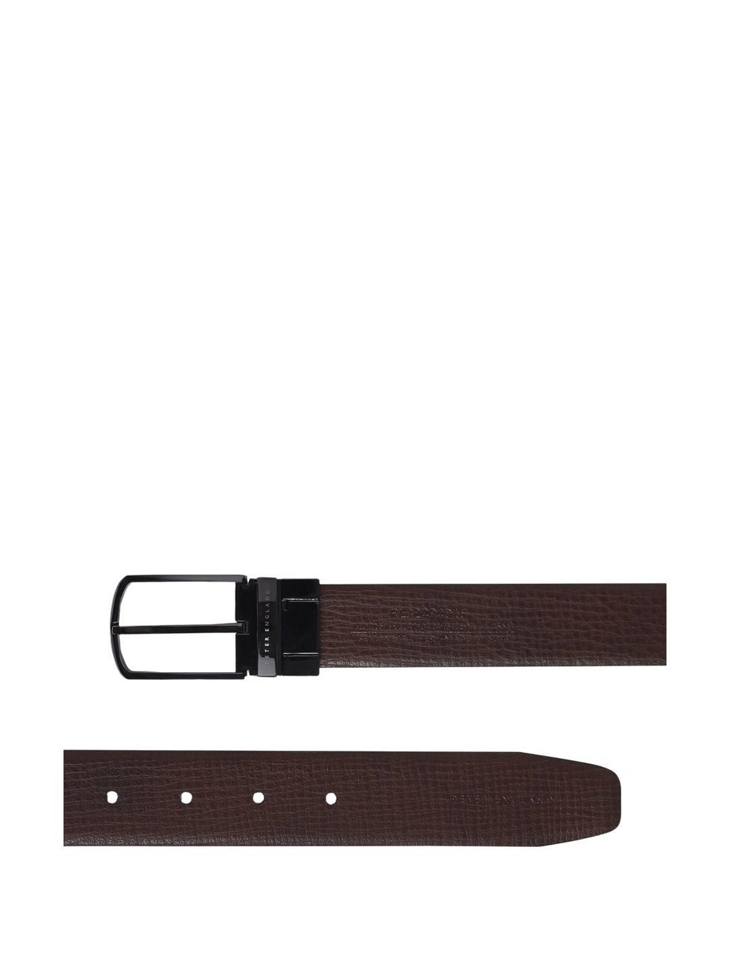BELWABA Black Textured Formal Leather Belt for Men