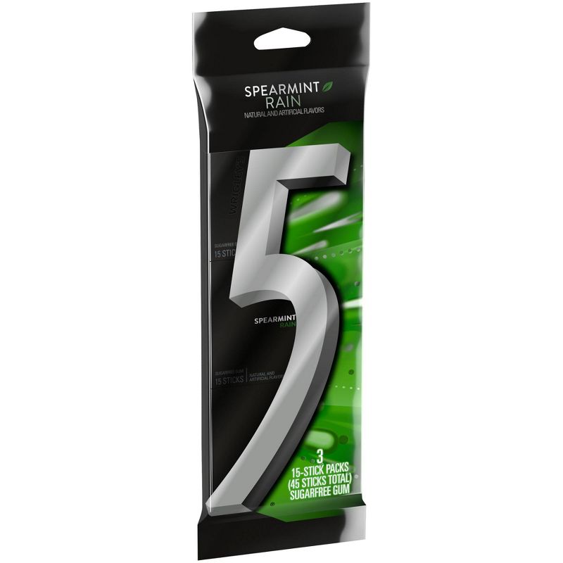 Wrigley's 5 Spearmint Rain Sugarfree Gum Multipack - 3pk