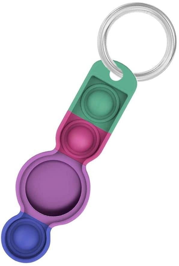 Qinhin Protective Case Compatible for Airtag Locator Tracker Silicone Anti-Lost,Sensory Toys Set,Push Bubble Fidget Pack Stress Release Protective Case for Tracking Locator(M-Blue Purple)