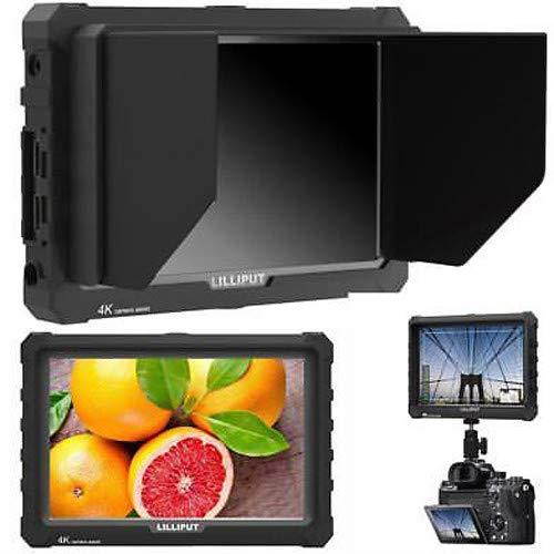Lilliput A7S Full HD 7 Inch IPS Video Camera Field Monitor w/ 4K Support (Black Case) HDMI Ports Advanced Bundle w/ Stabilizing Handle, Tripod, HDMI Cables, Carrying Case, Backpack, and Cleaning Kit