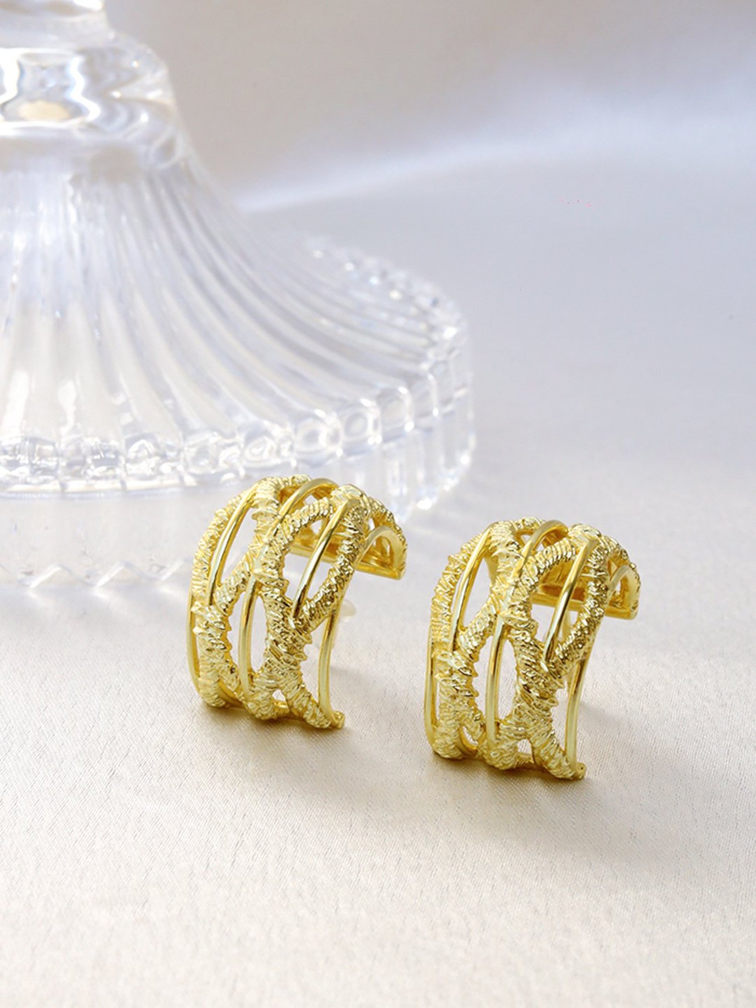 Perfectly Average Wire Coiled Textured Earrings