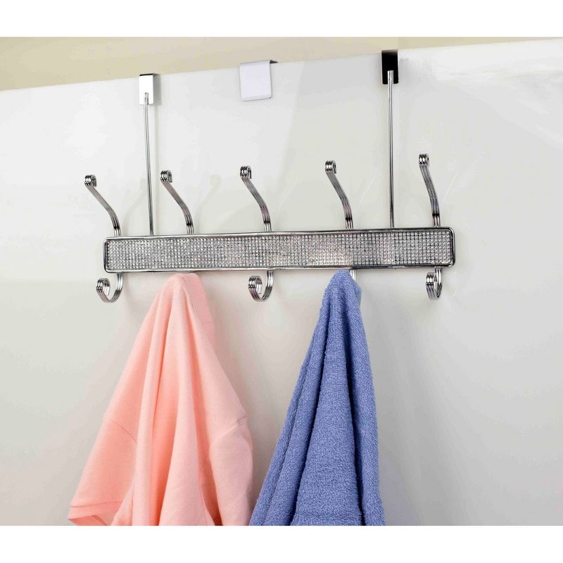 Home Basics Over the Door Metal Closet Rod, Silver