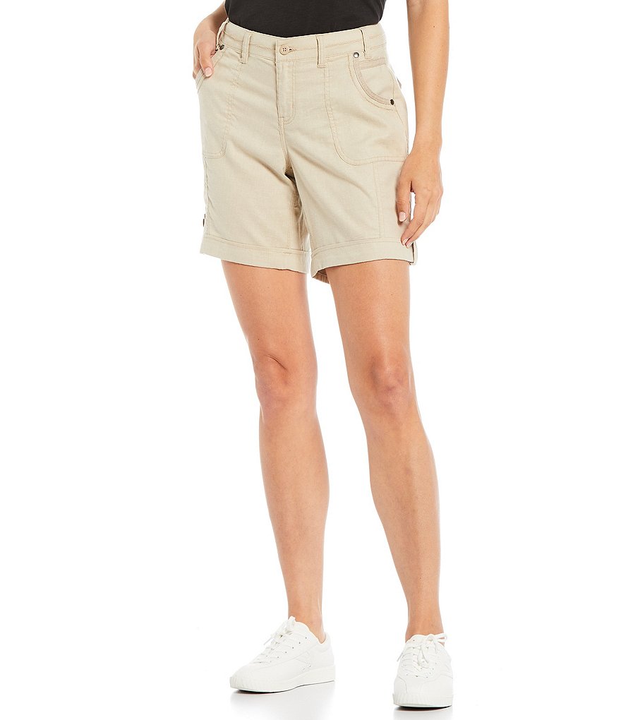 Aventura Temple Flat Front Mid Thigh Length Shorts