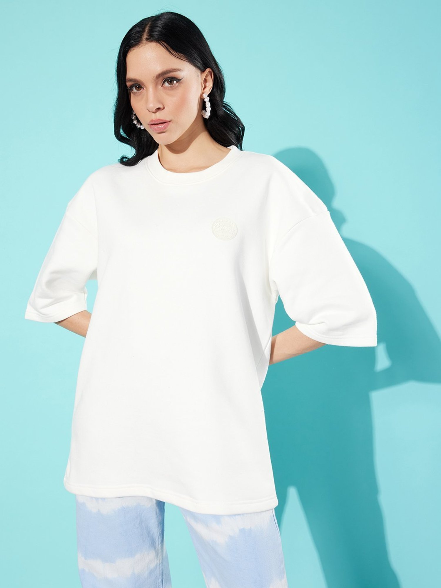 Difference of Opinion White Fleece Oversized Sweatshirt