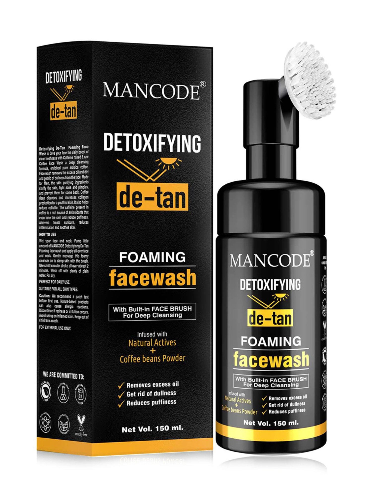 Mancode Acne Control Tea Tree, Vitamin C, Mint Cool & De Tan Foaming Facewash (Pack of 4)