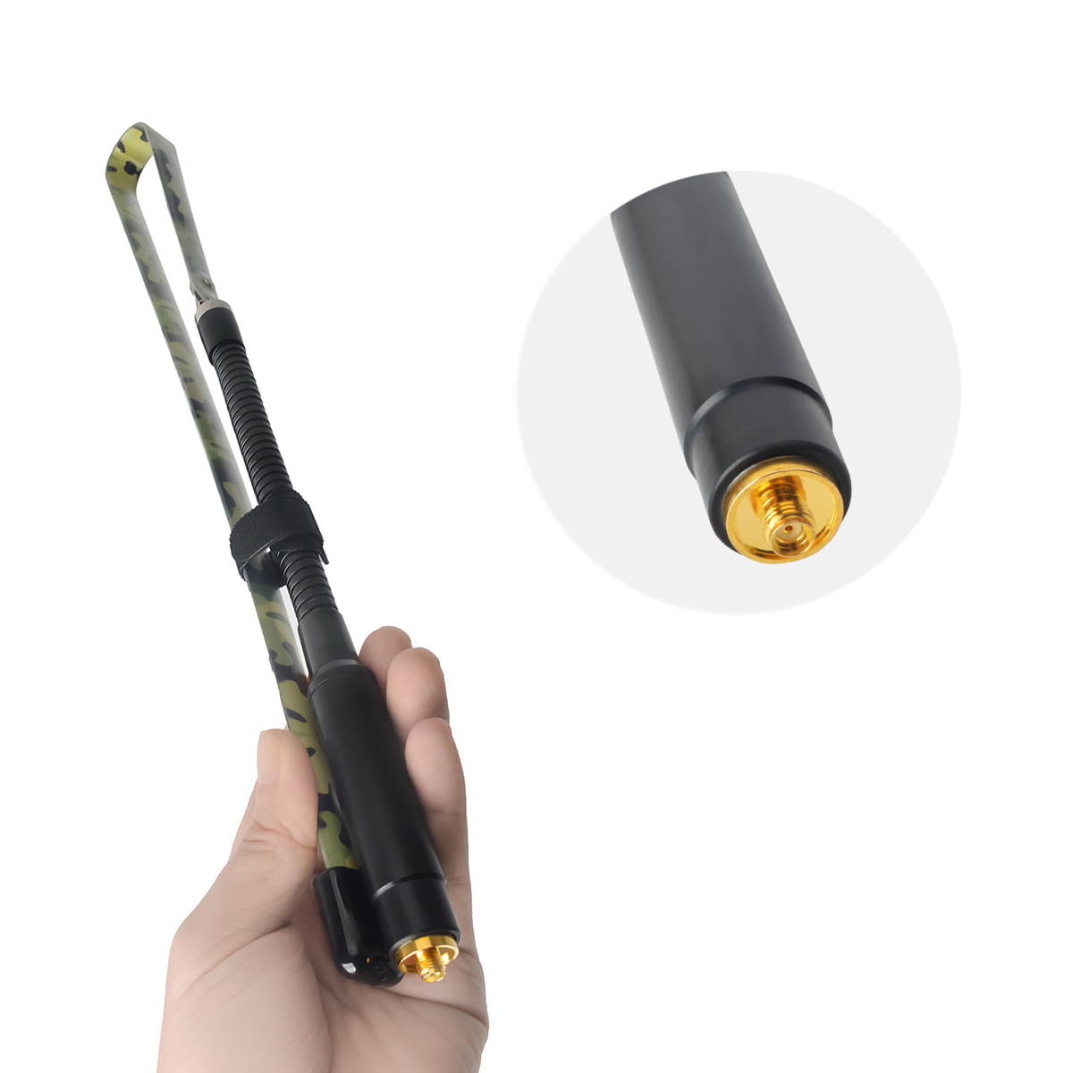 HYS Dual Band VHF UHF Antenna Camouflage 31.1 inch Foldable CS Tactical SMA Female Antenna for Kenwood Wouxun Baofeng UV-5R