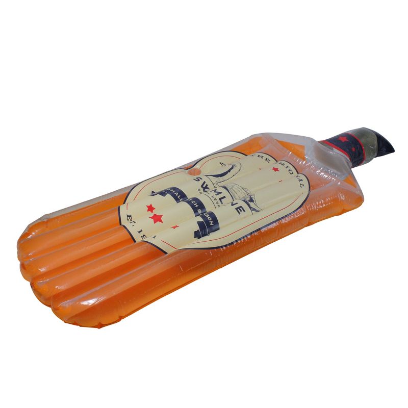 Swimline 92" Inflatable Bourbon Bottle 1-Person Swimming Pool Float - Brown/Black