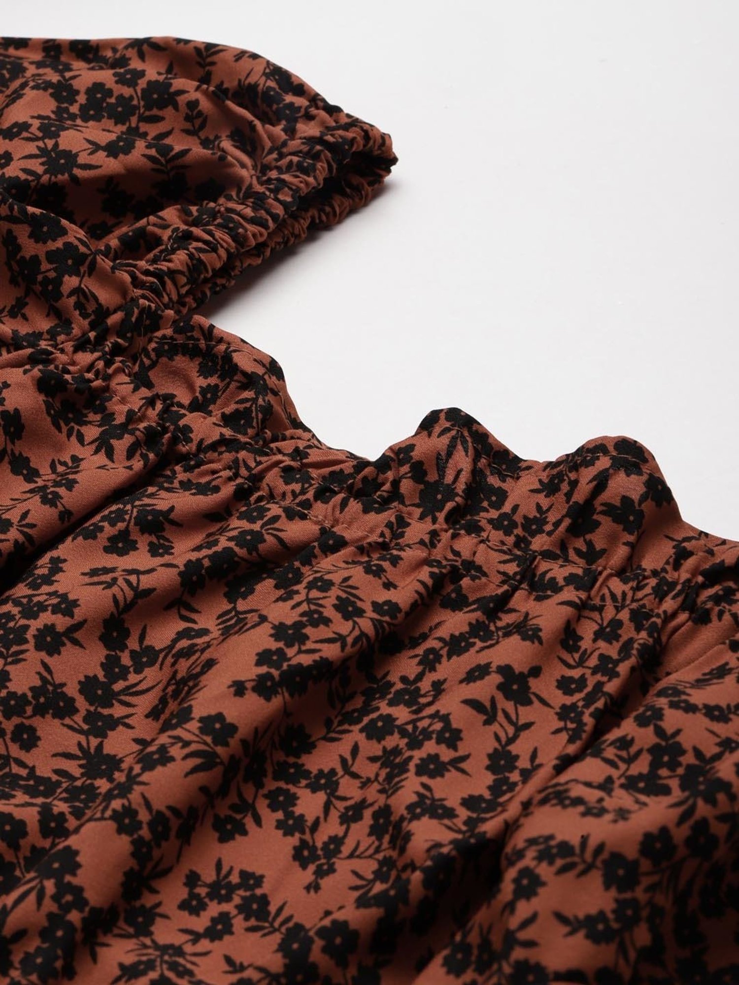 Melon by PlusS Rust Floral Print Crop Top