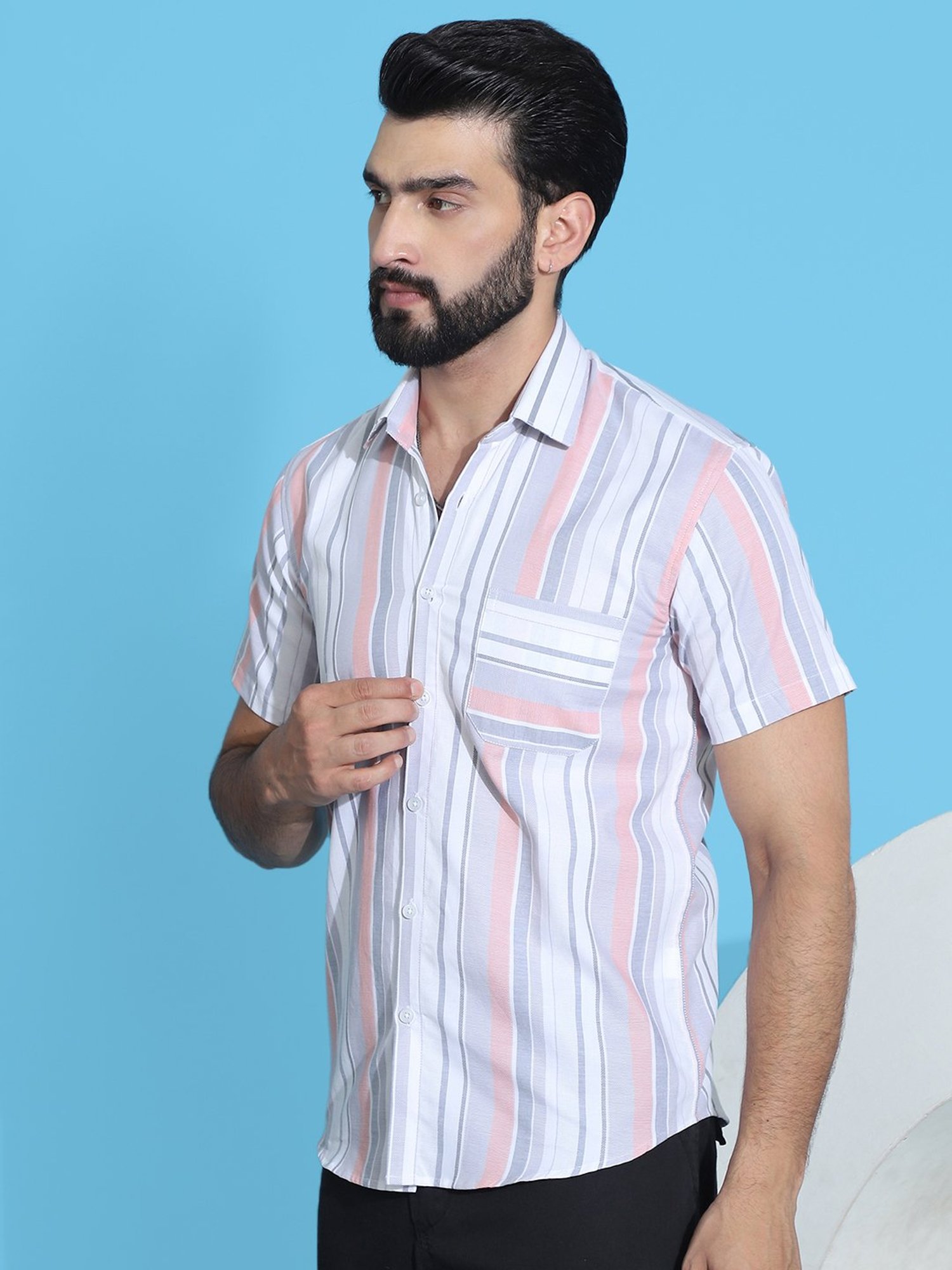 Indian Needle Multicolor Regular Fit Striped Shirt