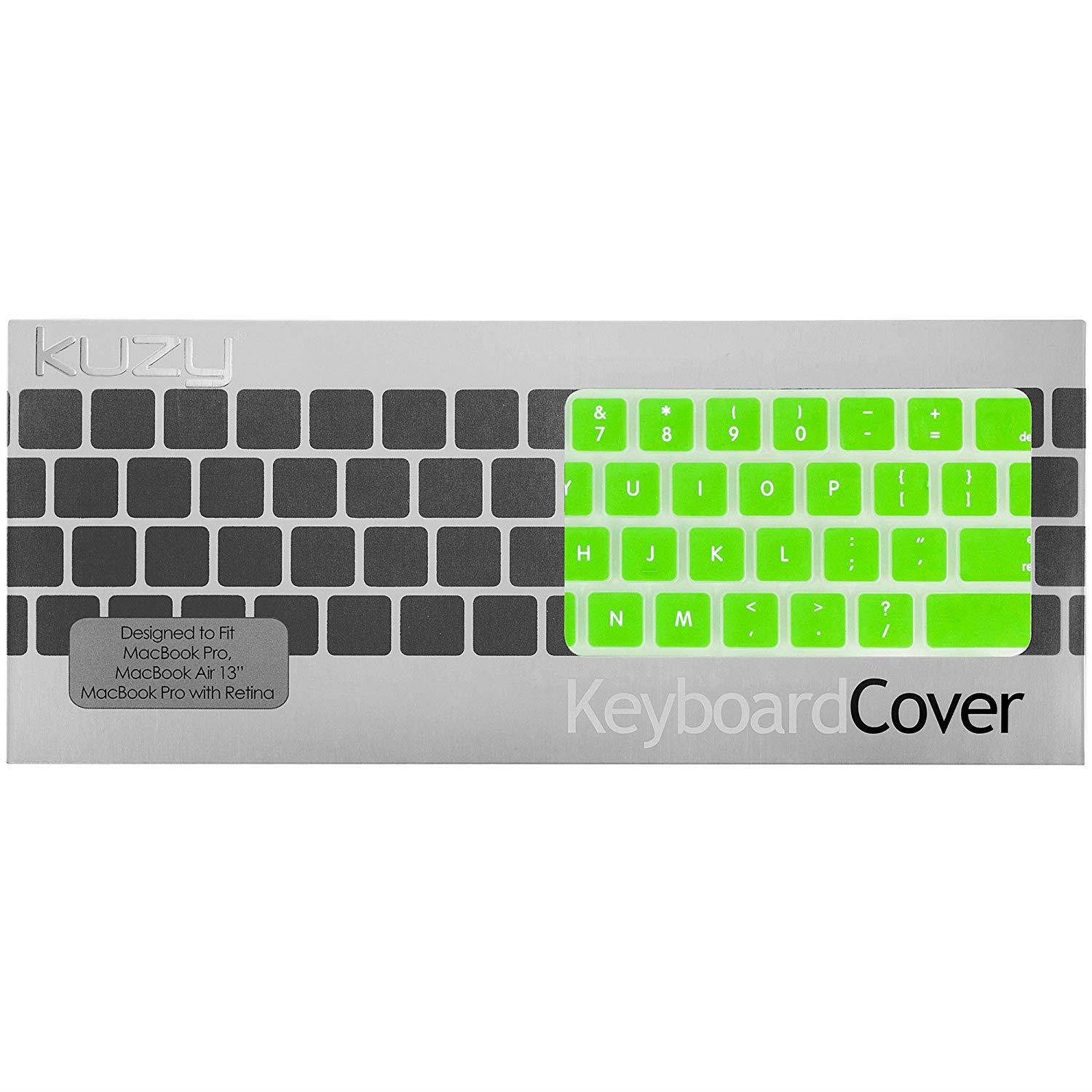 Kuzy - GREEN Keyboard Silicone Cover Skin for MacBook Pro 13" 15" 17" Aluminum Unibody (with or w/out Retina Display) iMac and MacBook Air 13" - Green
