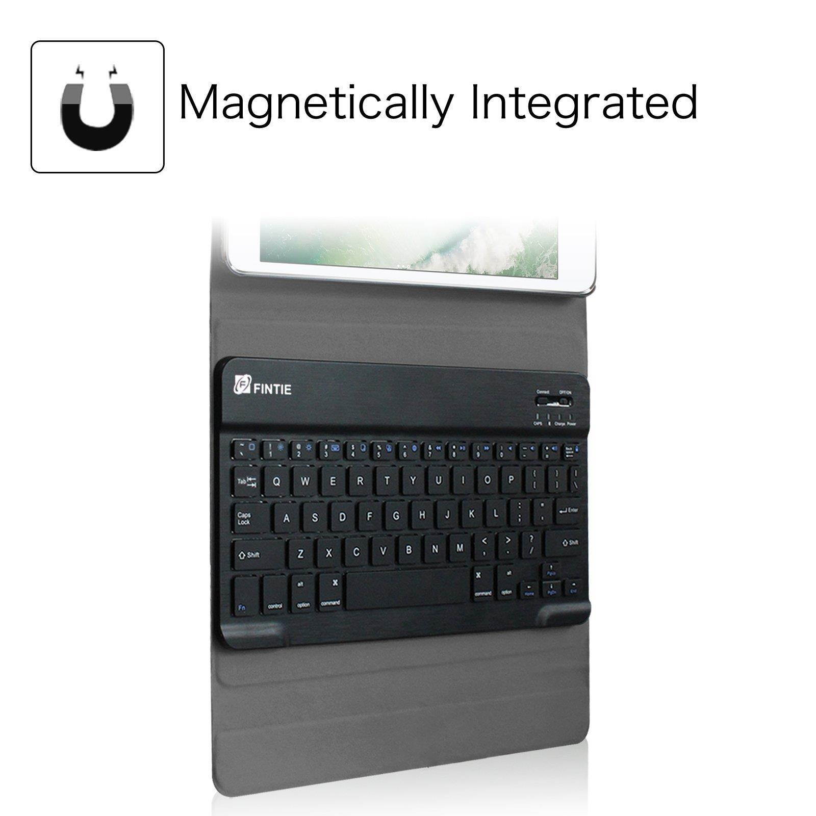 Fintie iPad 9.7 2018 / 2017 / iPad Air 2 / iPad Air Keyboard Case - Slim Shell Stand Cover w/ Magnetically Detachable Wireless Bluetooth Keyboard for iPad 6th / 5th Gen, iPad Air 1 / 2, Black