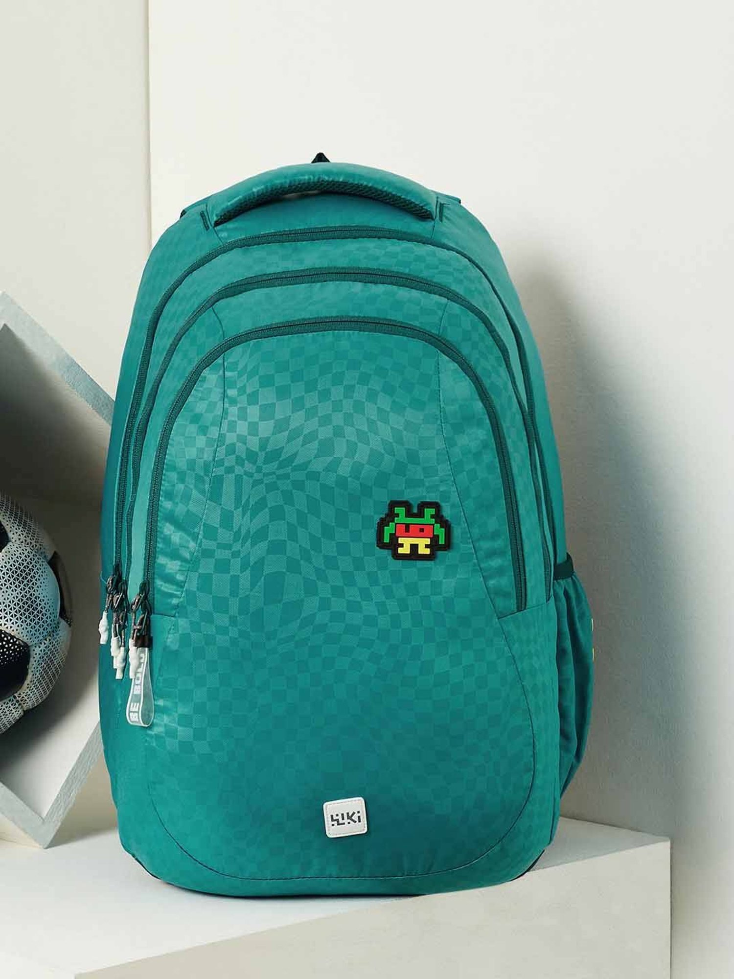 Wiki Back to School 6 Dark Green Polyester Printed Backpack - 47 Ltrs