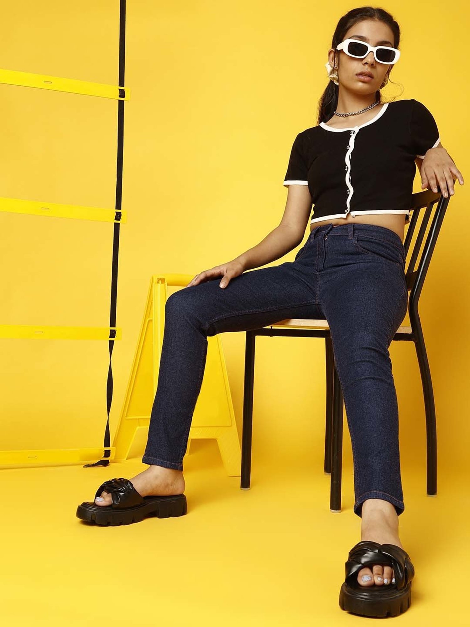 Tales & Stories Girls Blue Skinny Fit Jeans