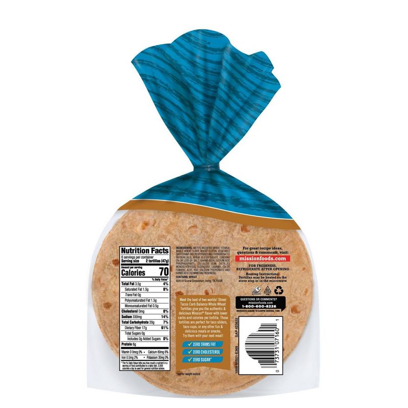 Mission Street Tacos Carb Balance Whole Wheat Tacos - 10oz/12ct