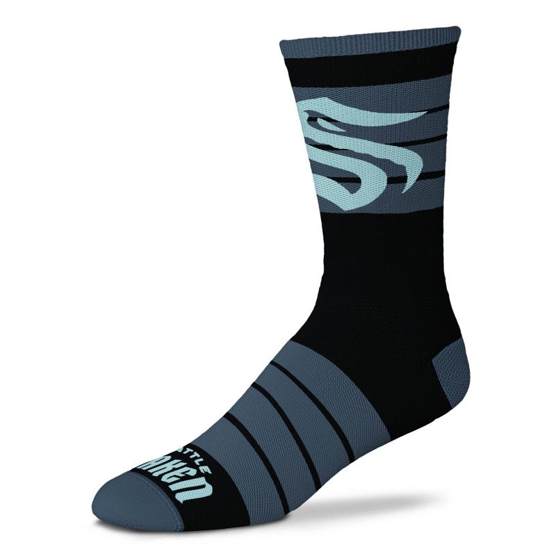 NHL Seattle Kraken Quad Black Crew Sock - L