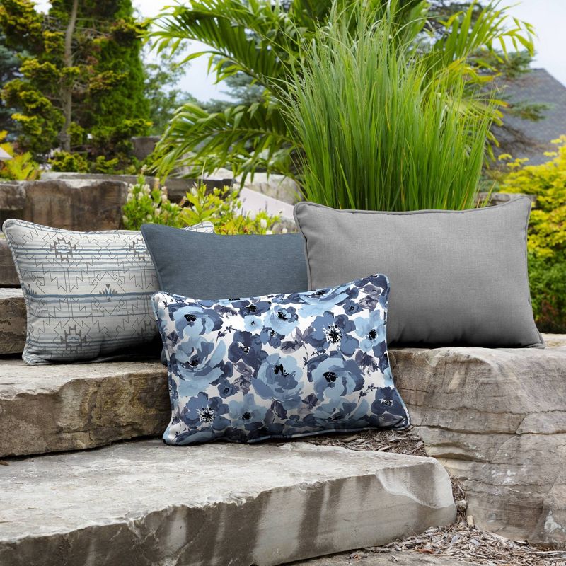 2pk Garden Delight Oversized Outdoor Lumbar Pillows - Arden Selections
