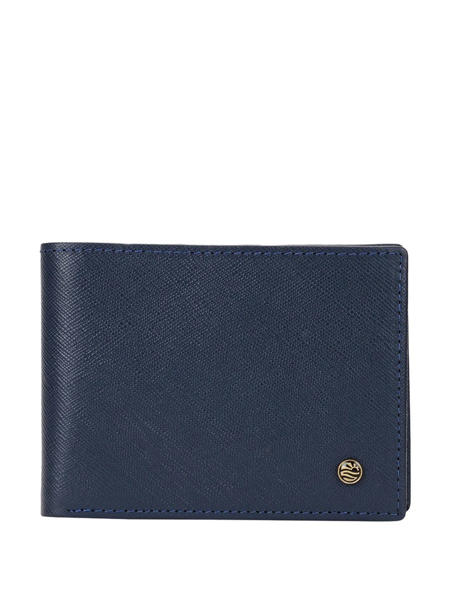 PERQUISITE Navy Casual Leather Bi-Fold Wallet for men