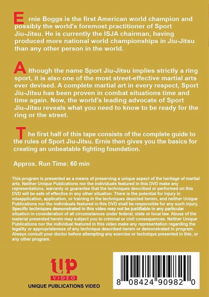 Jiu-Jitsu Ring & Street Fighting #1 Creating Fighting Foundation DVD Ernie Boggs