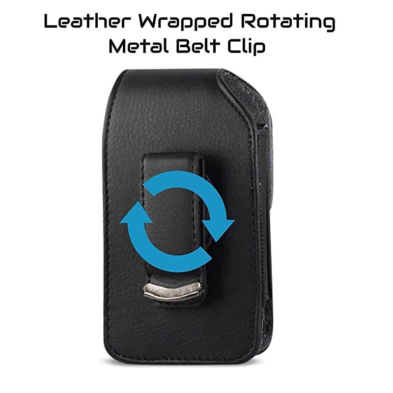 Vertical Leather Belt Clip Case for Garmin Approach G6 G7 G8 G80 Golf GPS, GolfBuddy VTX, SkyGolf SkyCaddie Touch Golf GPS Holster Pouch Cover with Swivel Clip