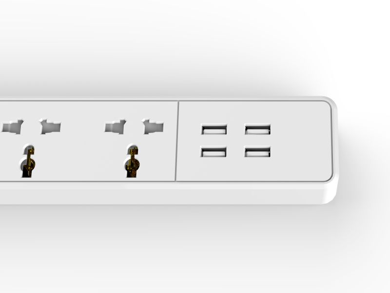 ORICO 4 Outlet Power Strip with Surge Protector, 4 USB Intelligence Charging Ports ( Max 5V2.4A) for iPhone 7/ 7Puls/6S/6S P/5SE/iPad/LG/Samsung/HTC