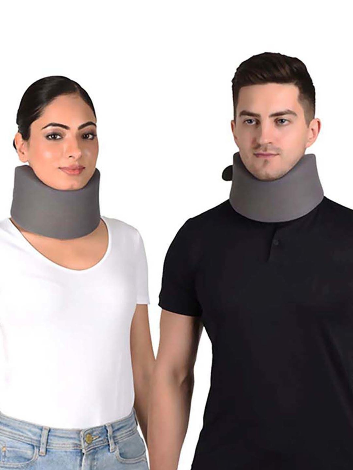AccuSure Soft Cervical Collar Support Adjustable Neck Brace - L (Grey)