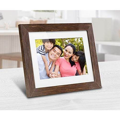 Aluratek 8 inch Distressed Wood Digital Photo Frame with Auto Slideshow Feature