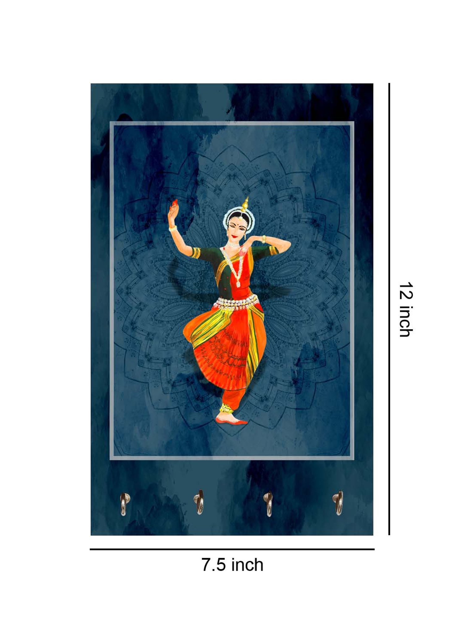 999Store Navy Blue & Red MDF  Key Holder - Set of 1