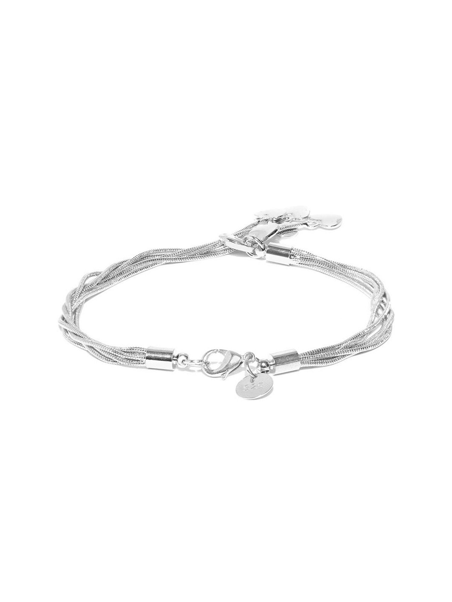 YouBella Women Silver-Plated Multistrand Charms Bracelet