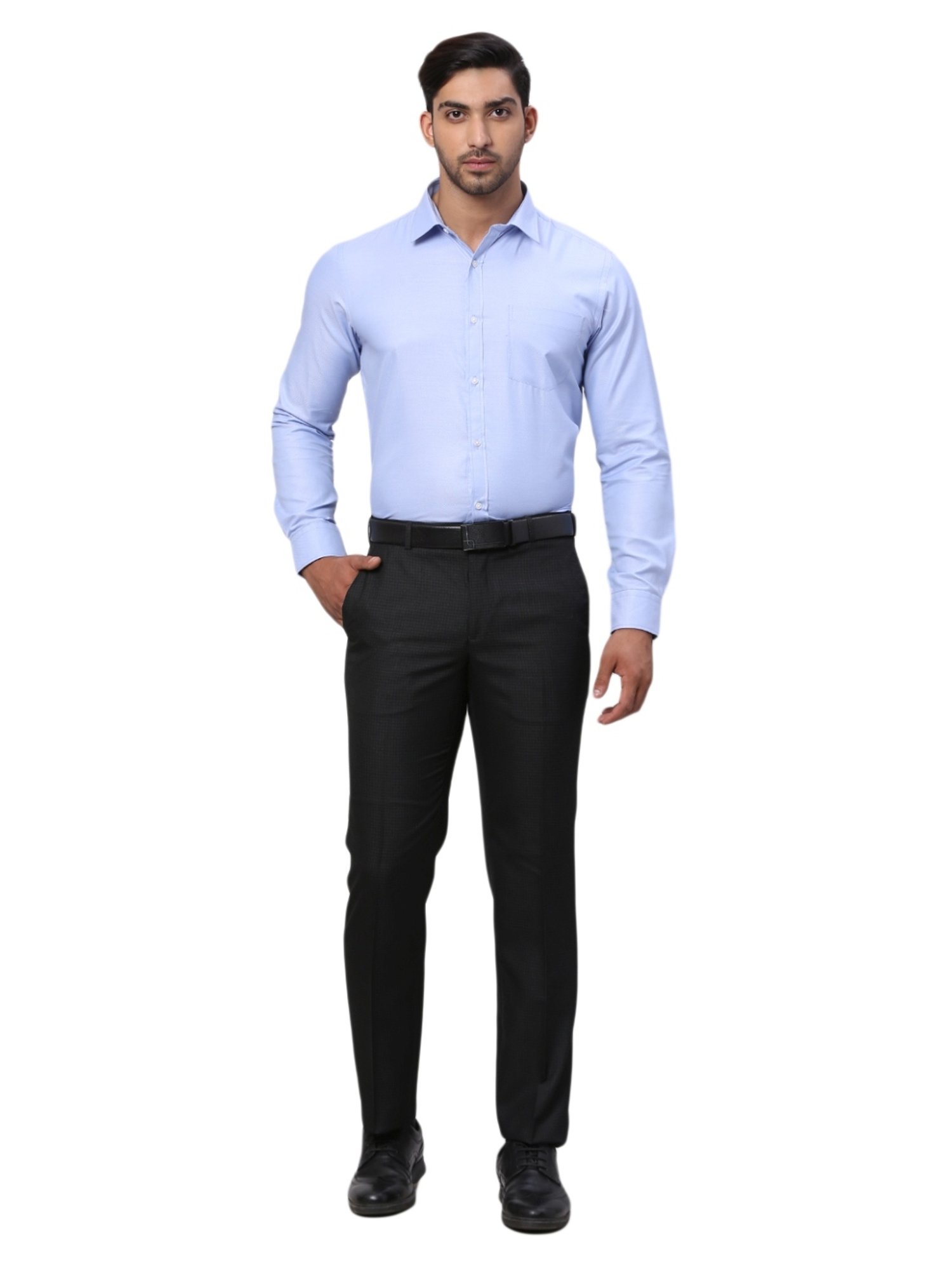 Arrow Navy Regular Fit Trousers