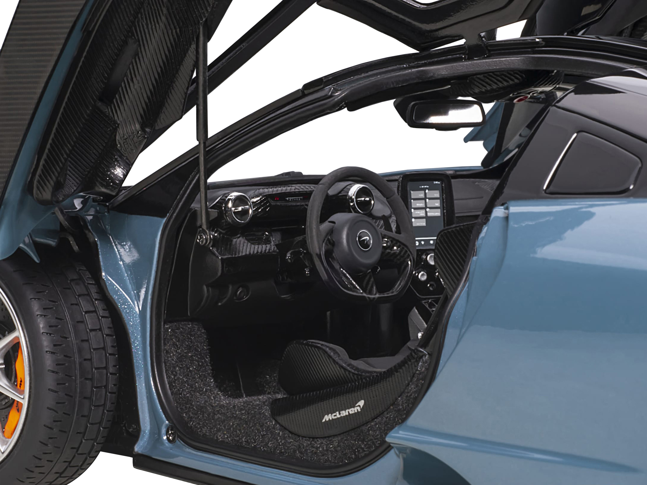 Mclaren Senna Vision Victory Gray and Black with Carbon Accents 1/18 Model Car by Autoart