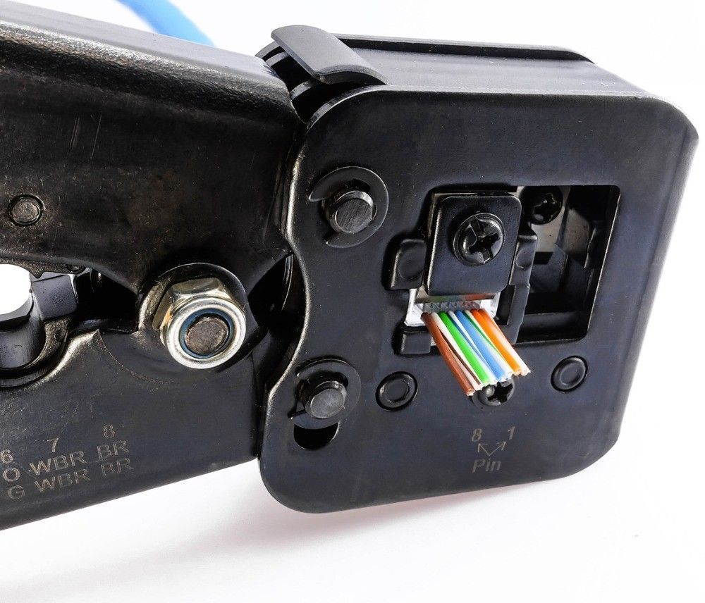 RJ45 Cat5e Cat6 Connector Crimping Tool End Pass Through Crimp Cutter (6082R)
