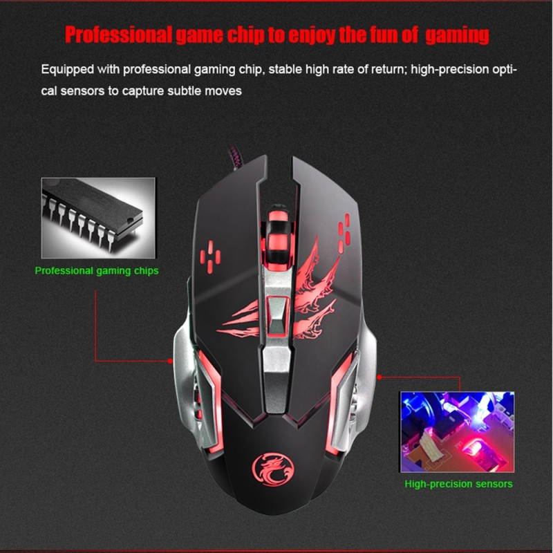 SUNSKY Wired USB Optical Mouse PC Mouse Gaming High Precision Gaming Mouse for Computer PC Laptop Mice with LED Light