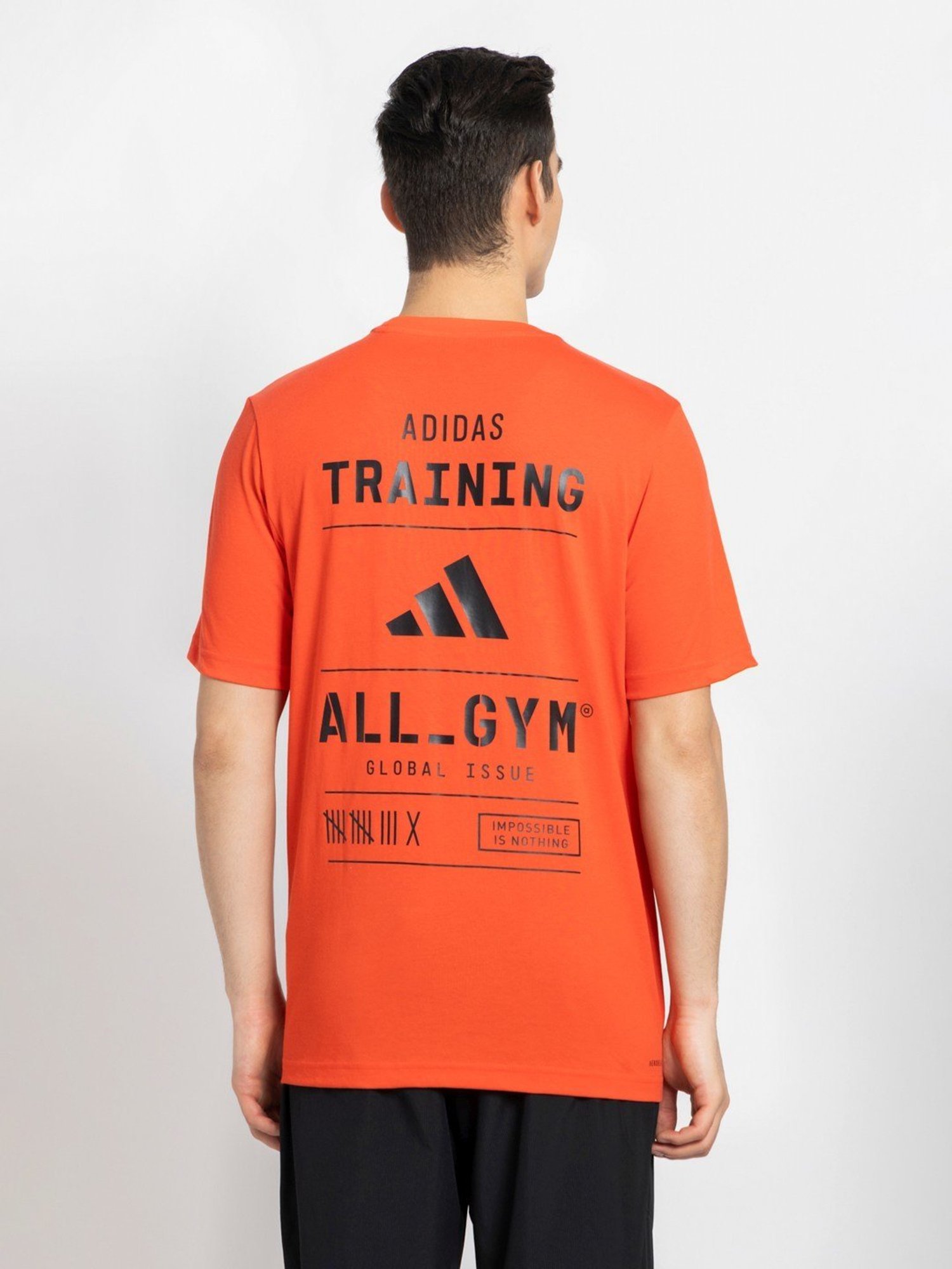 Adidas Red Cotton Regular Fit Printed Sports T-Shirt