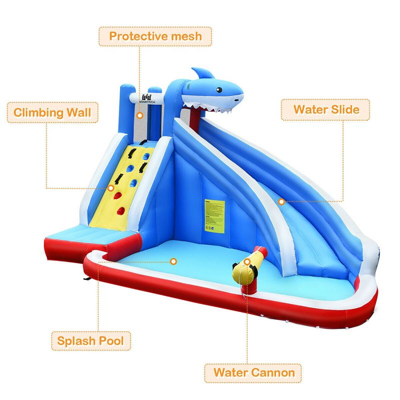 Costway Inflatable Water Slide Animal Shaped Bounce House Castle Splash Water Pool Without Blower