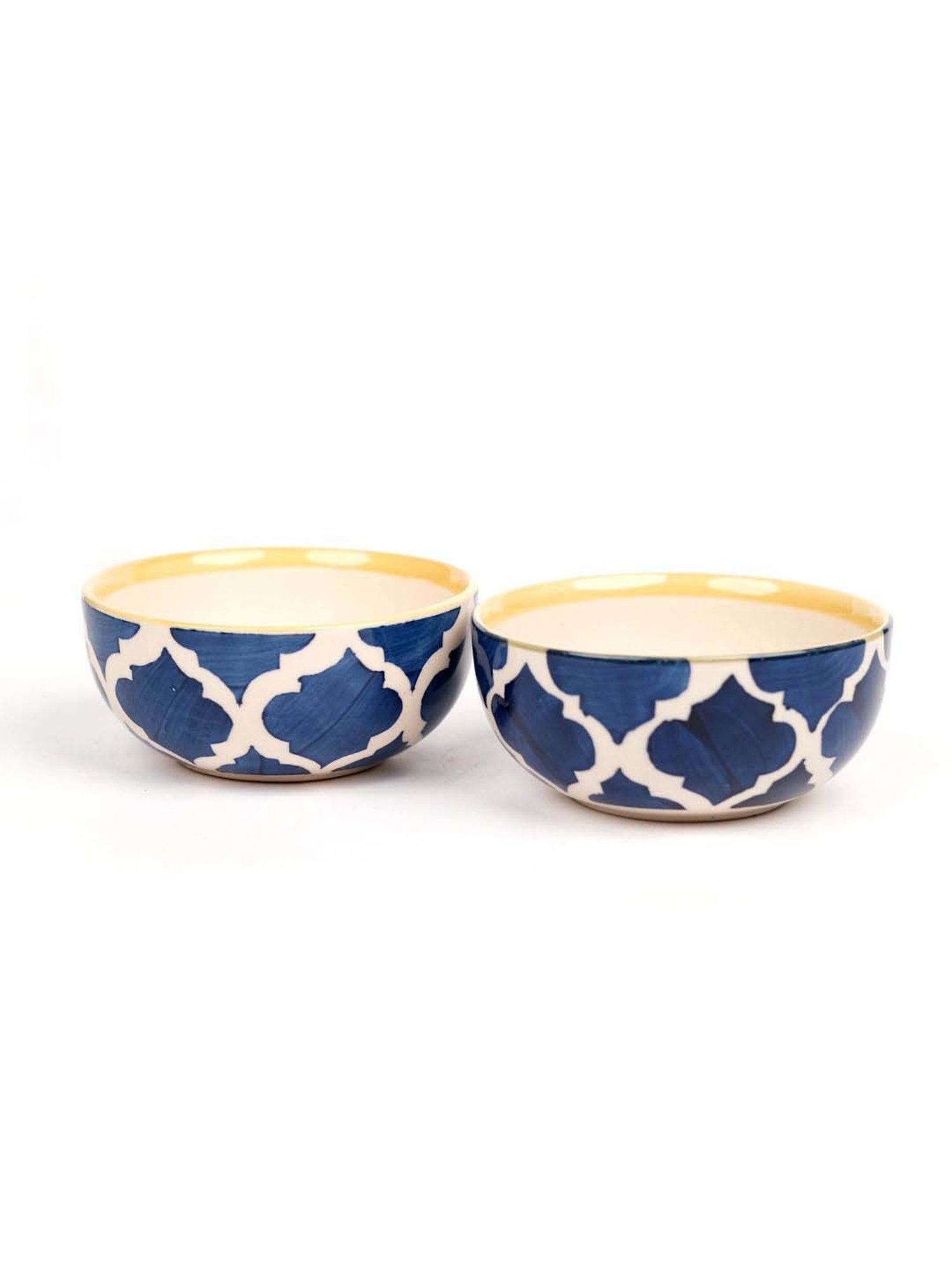 VarEesha Blue Ceramic Five Inch Mixing And Serving Bowl (0.35 L) - Set of 4