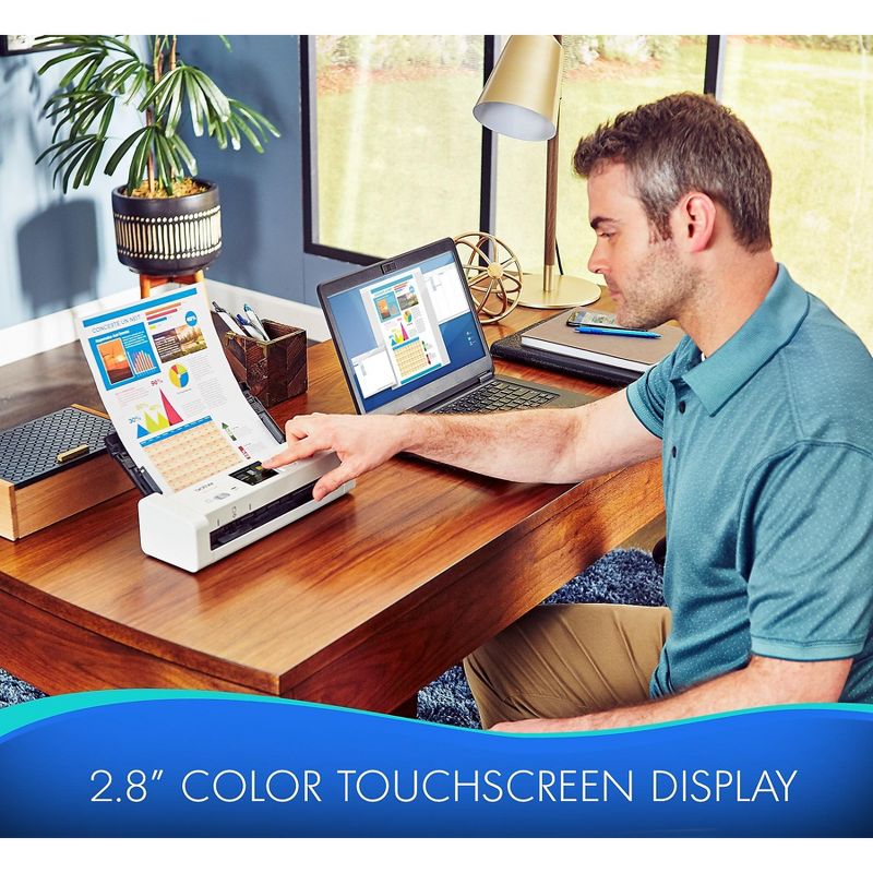 Brother Scanner 20-Page ADF 25 ppm Wireless 2.8" Touchscreen MI ADS1700W